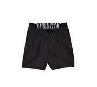 Calvin Klein Bambino Pantaloncino da Bagno Medium Double con Fascia con Logo, Nero (Pvh Black), 8-10 Anni