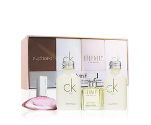 Calvin Klein Ladies set miniatura per donne eau de parfum Eternity 5 ml + eau de parfum Euphoria 4 ml + 2x eau de toilette CK One 10 ml