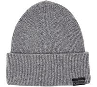 Calvin Klein Leather Patch Docker Beanie K50K510978 Cappello in Maglia, Grigio (Ghost Gray), OS Uomo
