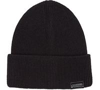 Calvin Klein Leather Patch Docker Beanie K50K510978 Cappello in Maglia, Nero (CK Black), OS Uomo