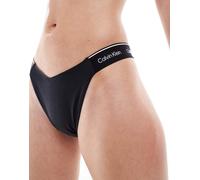 Slip bikini Calvin Klein Meta Legacy Logo nero bianco donna - XS