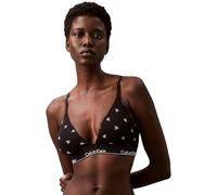 Calvin Klein Donna Reggiseno a Bralette Triangle Imbottitura Estraibile, Nero (Black Diamond Logo Print), XS