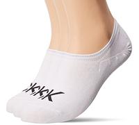 Calvin Klein Logo Men's Liner Socks 3 Pack, Footie, Uomo, Taglia Unica, Bianco (White)