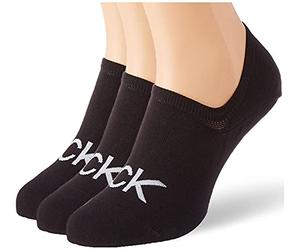 Calvin Klein Logo Men's Liner Socks 3 Pack, Footie, Uomo, Taglia Unica, Nero (Black)