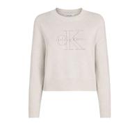 Calvin Klein - Logo Outline LS Top - - Knitwear - Donna - Grigio - S
