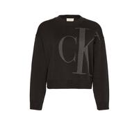 Calvin Klein Long Sleeve Smooth Cotton CK Jac Lv047E304G Maglioni, Black (Black), S Donna