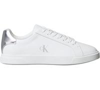 Calvin Klein Low PRO Cups Laceup Lth Met Hw0Hw02846, Basso Top Donna, White (Bright White/Silver), 38 EU