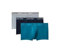 Calvin Klein Low Rise Trunk 3Pk, Size Small 0B6 - Sleet Teal Marine Shoreline Small