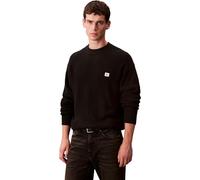 Calvin Klein Jeans - Ls Ez Cotton Waffle Nero - Abbigliamento S Nero