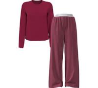 Calvin Klein LS Pant Set Holiday Lv00Qs7578, Multi (19471 Trail Stripe+TDB), S Donna