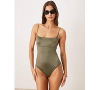 Calvin Klein - Luxe - Costume da bagno intero verde lucido L