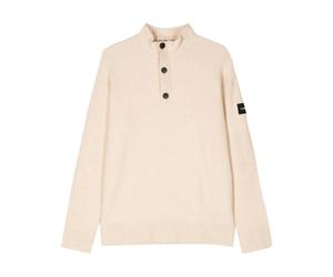 Calvin Klein - Lycra Blend Button Quarter Zip - - Knitwear - Uomo - Grigio - L