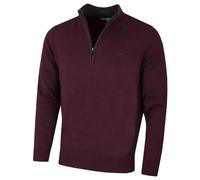 Calvin Klein - Maglia da uomo in cotone con lampo corta Borgogna francese Medium