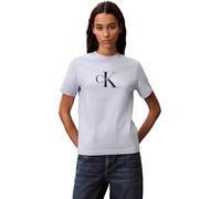 Calvin Klein Maglietta da Donna HR SS Clssc Mnlg CNC Lv047B865G, Blu, XS