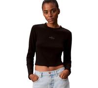 Calvin Klein Maglietta da Donna LS Monologo Baby Tee LV047A803G, Nero (Nero), L