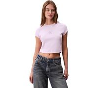 Calvin Klein Maglietta da Donna Monologo Baby Rib Tee LV047AB802, Multicolore, L