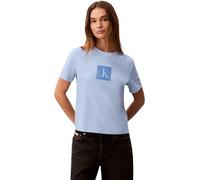 Calvin Klein Maglietta da Donna SS Classic Fit Monogram Tee LV047F819G Graphic Tees, Blu, M