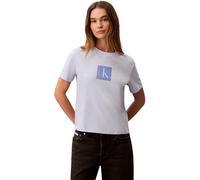 Calvin Klein Maglietta da Donna SS Classic Fit Monogram Tee LV047F819G Graphic Tees, Blu, S
