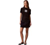 Calvin Klein Maglietta da Donna SS Classic Fit Monogram Tee LV047F819G Graphic Tees, Nero, L