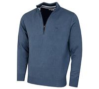 Calvin Klein Maglione da uomo 2024 in cotone lavorato a maglia con mezza zip, Denim Sport, XXX-Large