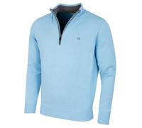 Calvin Klein, Maglione da uomo in cotone lavorato a maglia con zip corta, XL