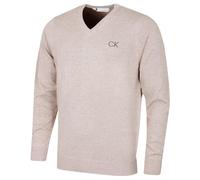 Calvin Klein Maglione Golf Uomo Durevole e Scollo a V - Latte Macchiato - M