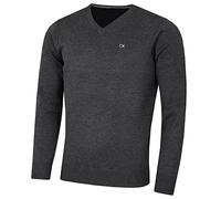 Calvin Klein Maglione Golf Uomo Durevole e Scollo a V - Marna Carbone - XL
