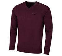 Calvin Klein Maglione Morbido da Uomo con Scollo a V Borgogna Francese - L