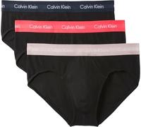 Calvin Klein Men Hip Brief 3pk Brown (Black W Shoreline WB/Black W Fresh) S