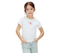 Calvin Klein Micro Monogram Top Lvcksja15g Maglietta S/S, White (White 11-0601 TCX), 10 Anni Bambine e Ragazze