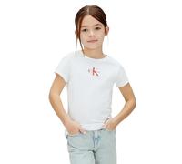 Calvin Klein Micro Monogram Top Lvcksja15g Maglietta S/S, White (White 11-0601 TCX), 10 Anni Bambine e Ragazze