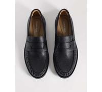 Calvin Klein mocassini essenziali in pelle con texture granulata neri-Nero 41
