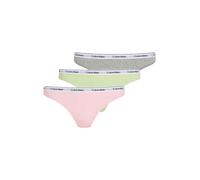 Calvin Klein Donna Perizomi Confezione da 3 Thong Intimo, Multicolore (Highline Green/Buff Pink/Gry Htr), XL