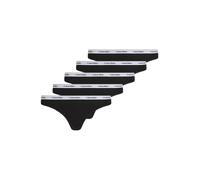 Calvin Klein Thong 5Pk Thong Donna, Nero (Black/Black/Black/Black/Black), XS