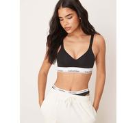 Calvin Klein - Modern Cotton - Brassière push-up nera con scollo profondo-Nero M