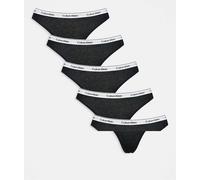 Calvin Klein Donna Slip Taglio Bikini Confezione da 5 Low-Rise Intimo, Multicolore (Black/Black/Black/Black/Black), M