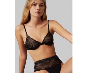 Calvin Klein - Modern - Reggiseno nero in pizzo sfoderato a mezza coppa con ferretto 34E
