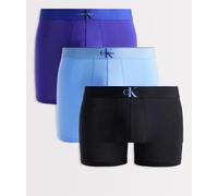 Calvin Klein - Monogram Cotton - Confezione da 3 boxer neri e blu-Multicolore 46