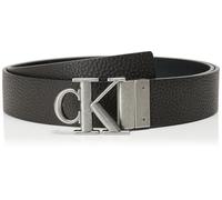 Calvin Klein Monogram Plaque 35Mm Rev/Adj Lv04G7002G Cintura, Purple (Black/Bitter Brown/Antique Silver), 120 Adulto