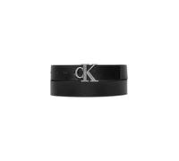 Calvin Klein Monogram Plaque 35MM Rev/ADJ LV04G7002G Cintura, Purple (Black/Bitter Brown/Antique Silver), 95 Uomo
