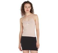 Calvin Klein Jeans Canotta Donna Strappy Tank Top Slim Fit, Rosa (Sepia Rose), XS