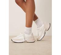 Calvin Klein - Nylon Hike - Sneakers stile runner bianche e argento-Bianco 37