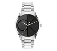Calvin Klein Orologio Analogico al Quarzo Per Uomo e Donna Collezione ICONIC MESH, con Cinturino in Maglia Metallica in Acciaio Inossidabile, 25200163, Nero & Argento, 40mm