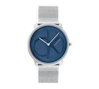 Calvin Klein Orologio Analogico al Quarzo Per Uomo e Donna Collezione ICONIC MESH, con Cinturino in Maglia Metallica in Acciaio Inossidabile, 25200031, Argento & Blu, 40mm
