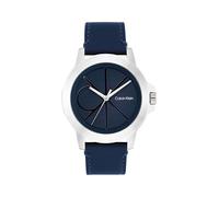 Calvin Klein Orologio Analogico CK Reset da Uomo con Cinturino in Pelle Blu - 25200526