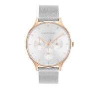 Calvin Klein Orologio Analogico Multifunzione al Quarzo da Donna Collezione TIMELESS MESH MF con Cinturino in Maglia Metallica in Acciaio Inossidabile Argentato - 25200106