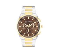 Calvin Klein Orologio Analogico Multifunzione al Quarzo da Uomo Collezione DISTINGUISH con Cinturino in Acciaio Inossidabile Bicolore - 25200442, Brown