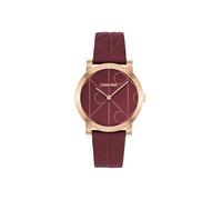 Calvin Klein Orologio Con Movimento Al Quarzo A Due Lancette da Donna Collezione CK MONOGRAM con Cinturino in Pelle Bordeaux - 25100130