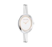 Calvin Klein Orologio Con Movimento Al Quarzo A Due Lancette da Donna Collezione TWISTED BEZEL con Bracciale Rigido in Acciaio Inossidabile Argentato - 25100055