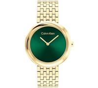Calvin Klein Orologio Con Movimento Al Quarzo A Due Lancette da Donna Collezione TWISTED BEZEL con Cinturino in Acciaio Inossidabile di Colore Dorato - 25100066, Gold and Green